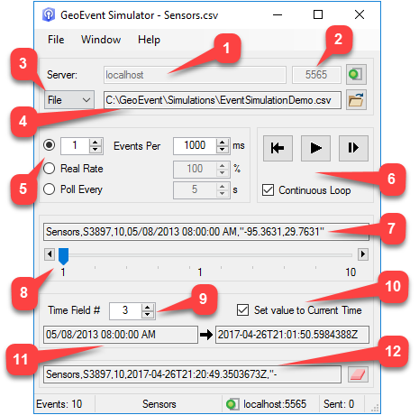 GeoEvent Simulator components